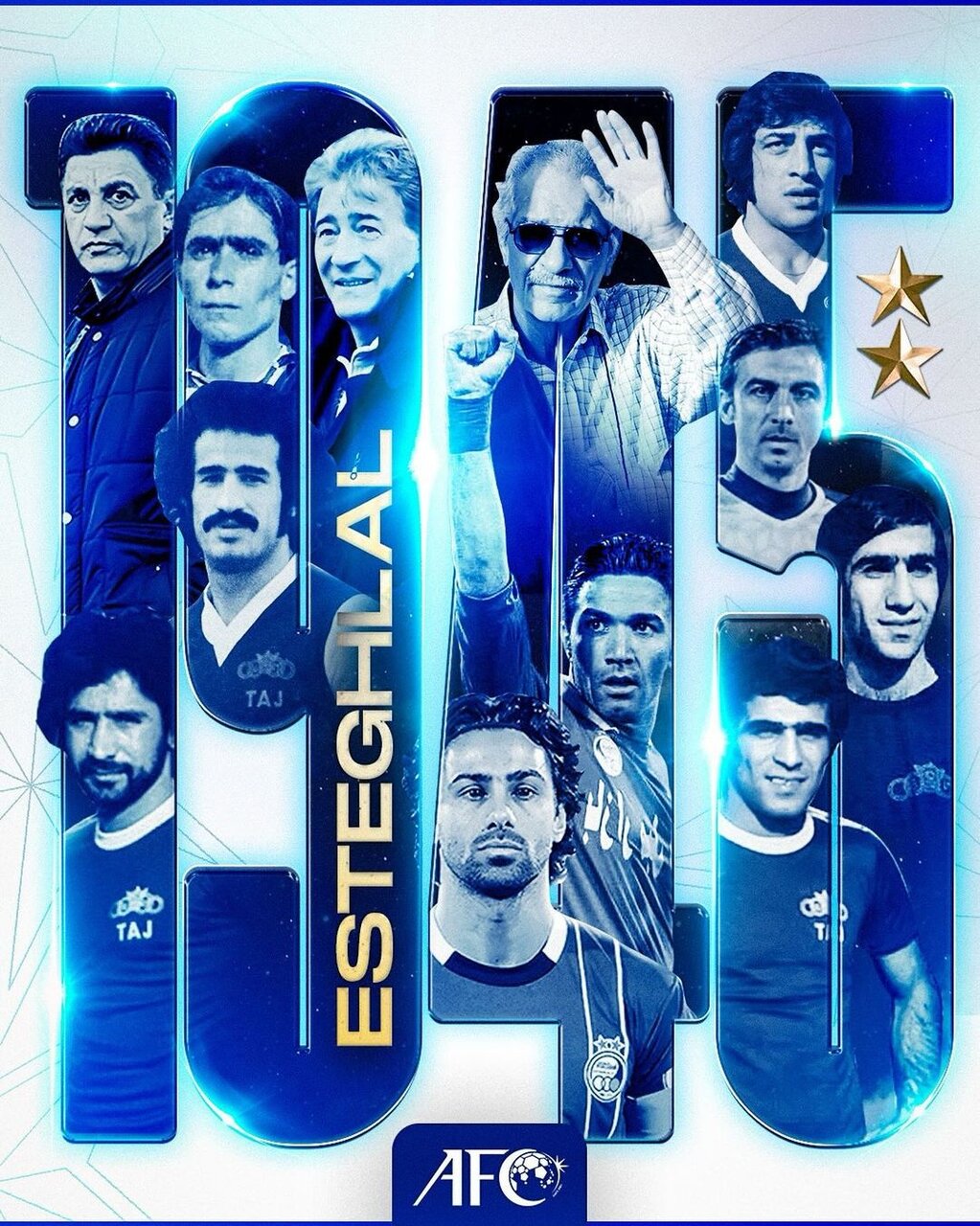 عکس‌| پوستر AFC برای سالگرد تاسیس استقلال با حضور بزرگان آبی‌ها