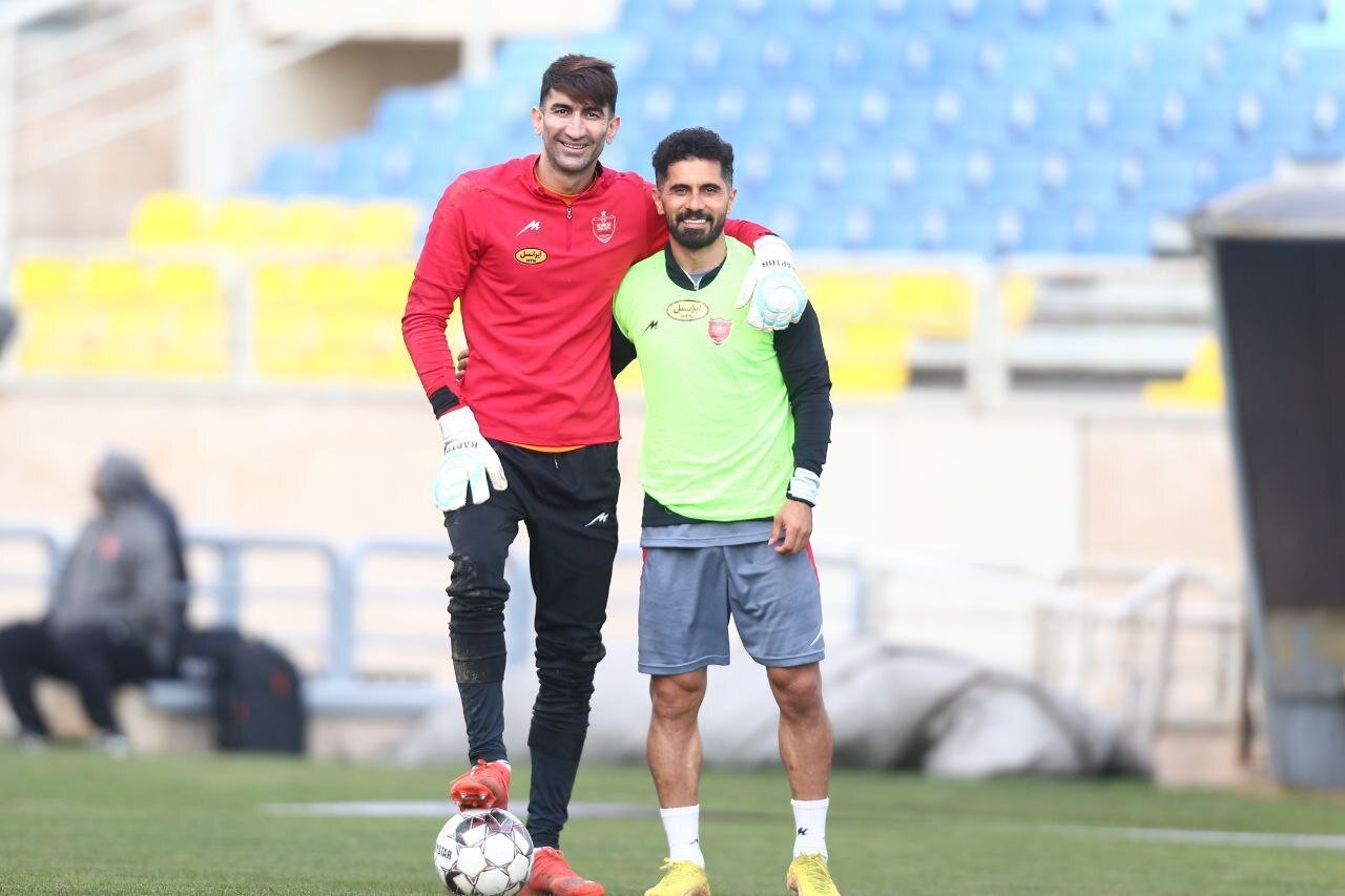 عکس‌| چهره جدید بیرانوند در تمرین پرسپولیس
