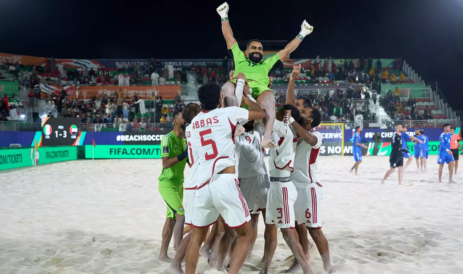 Italy finish top following historic tussle with UAE