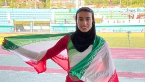 کسب مدال طلا ۴۰۰ متر با مانع از سوی فاطمه عیدیان