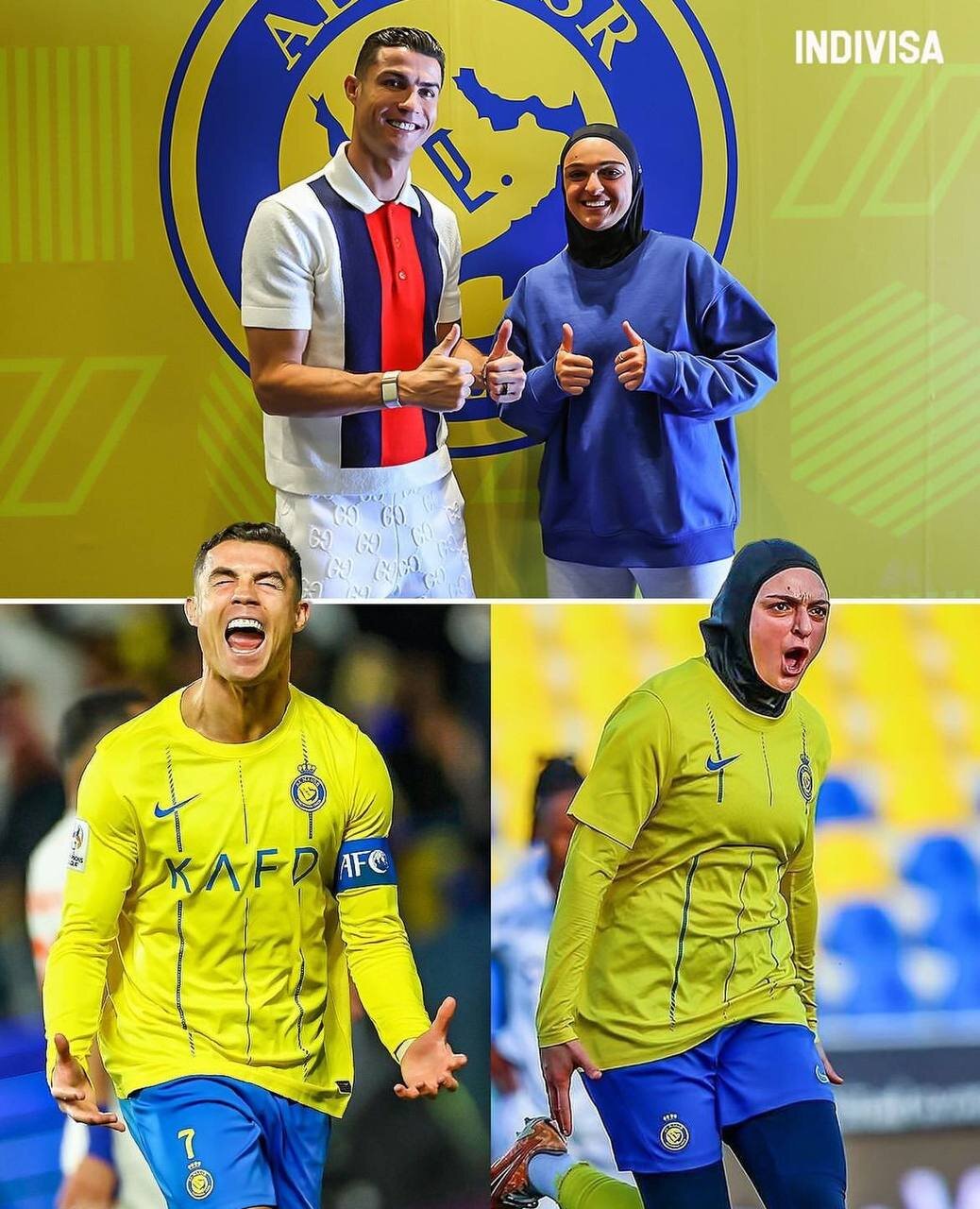 عکس‌| ملاقات رونالدو با ستاره تیم زنان النصر