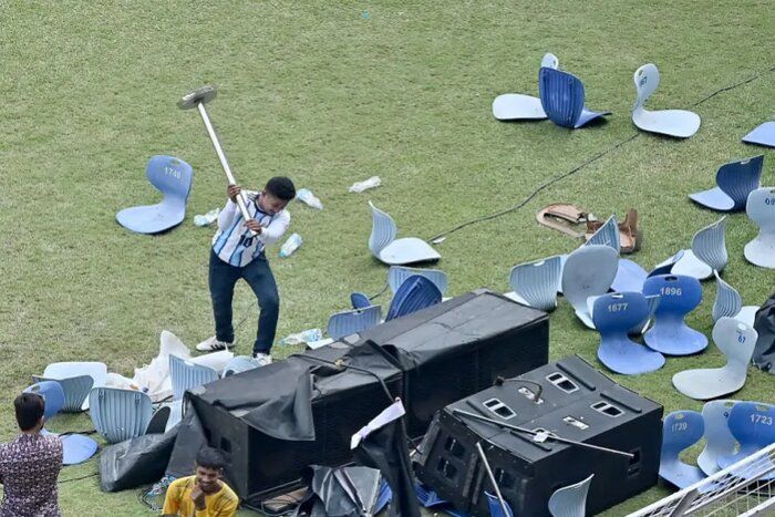 آشوب در استقبال از مسی هند از رؤیا تا پرتاب صندلی