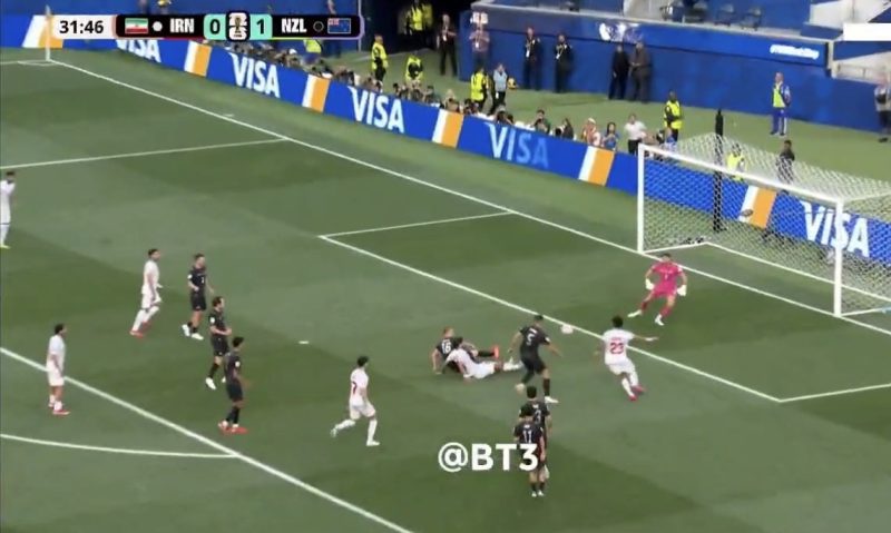 گل اول ایران مقابل نیوزیلند توسط رامین رضاییان